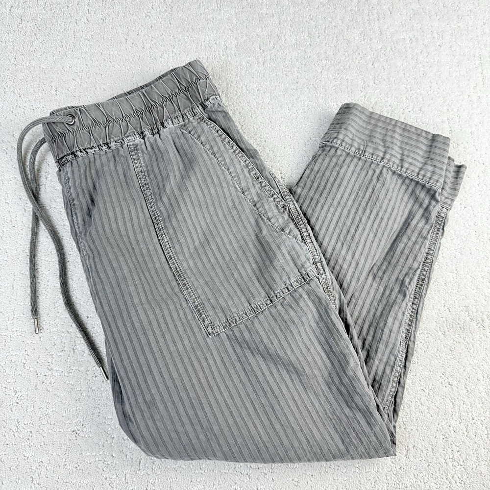 James Perse Utility Crop Jogger Pants Women (M) Olive Stripe WSSC1981 $225